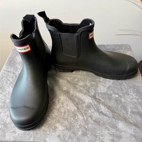 Hunter Classic  Chelsea Black Ankle Boots Size 10 - Picture 5 of 16